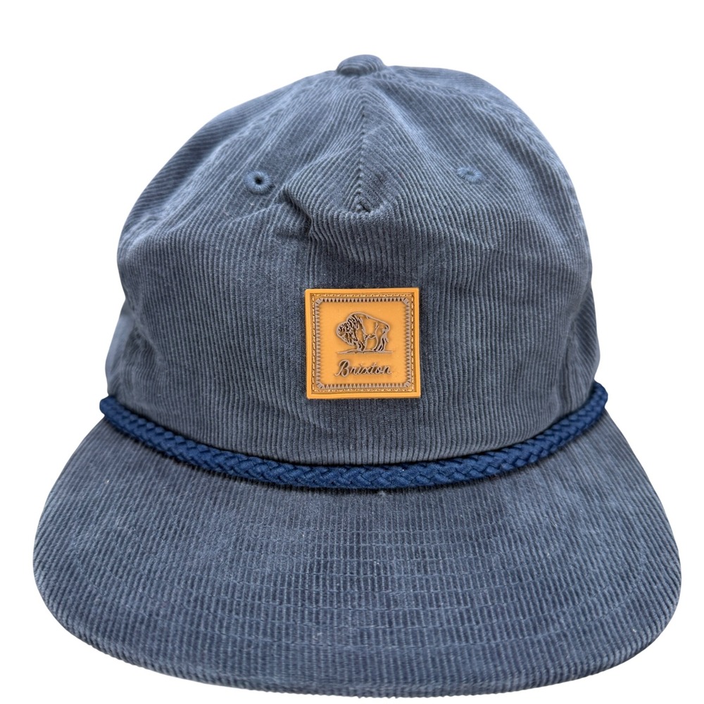 Brixton Prairie MP Cap Joe Blue Corduroy Bison Patch Adjustable Hat NWT